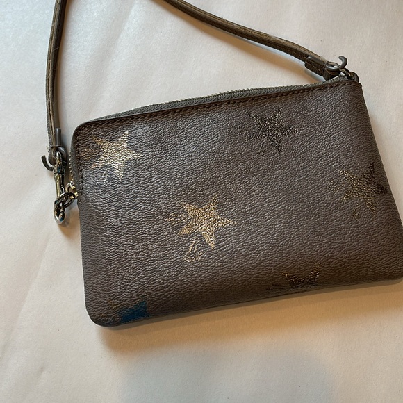 Coach Gray Star-Patterned Wristlet Clutch Small Wristlet With Star Print - Picture 3 of 3